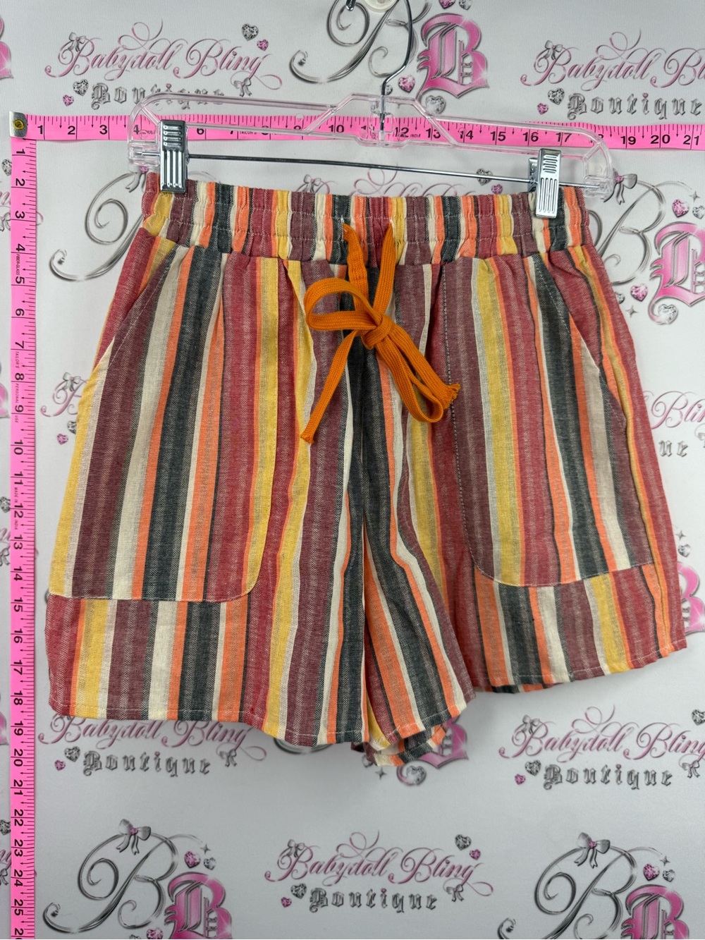 Shorts Casual Striped Tie-Waist Women’s Shorts in Multi-Color